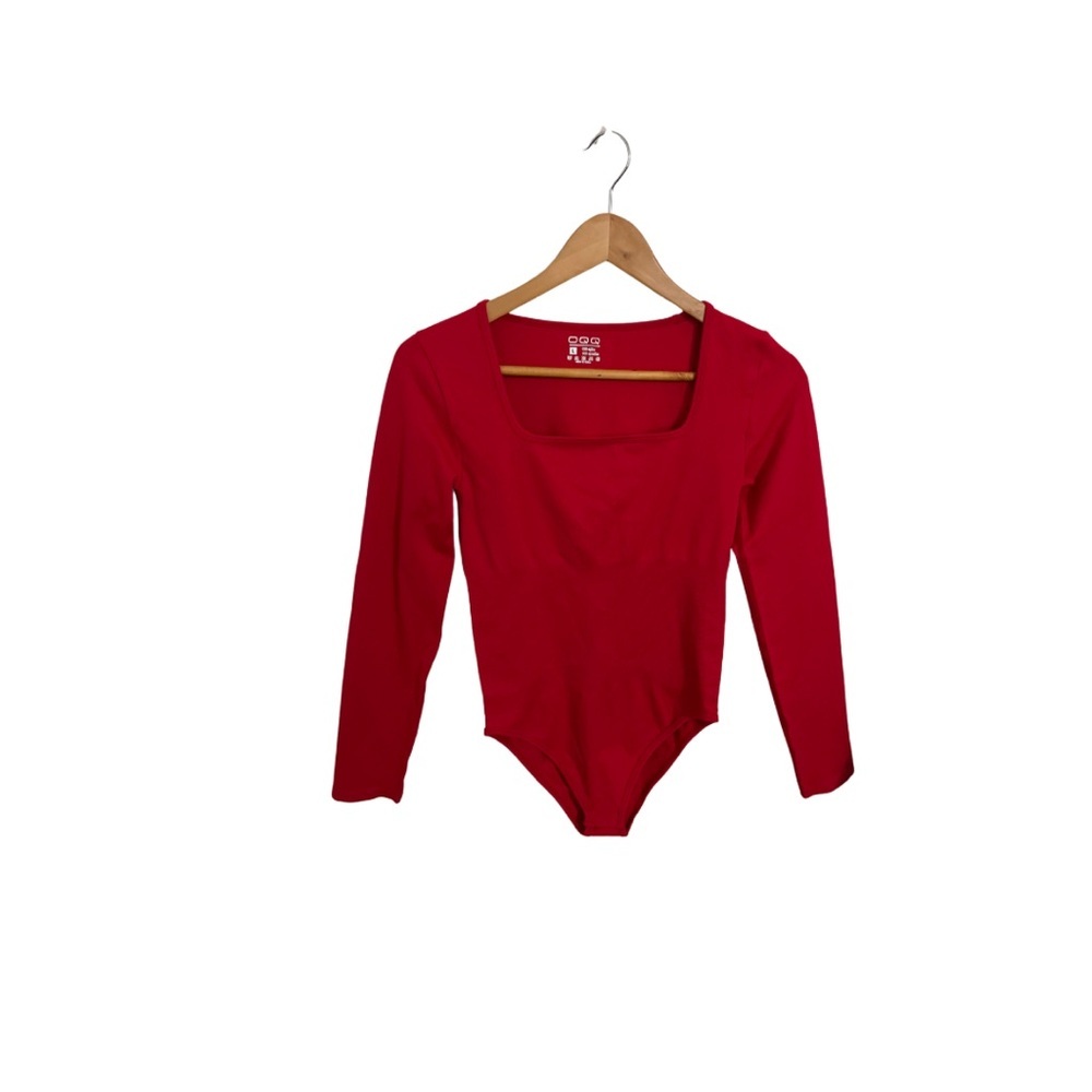 Red Long Sleeve Bodysuit